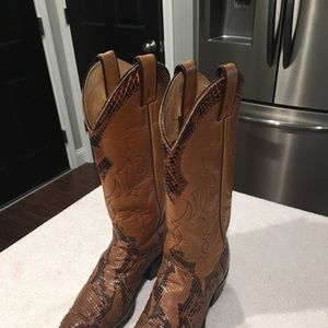 Justin Python Snakeskin Cowboy Boots